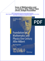 Textbook Foundations of Mathematics and Physics One Century After Hilbert New Perspectives Joseph Kouneiher Ebook All Chapter PDF