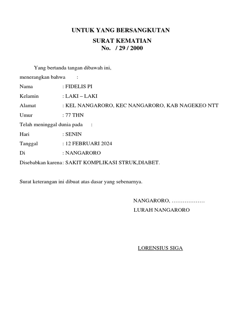 Surat Kematian | PDF