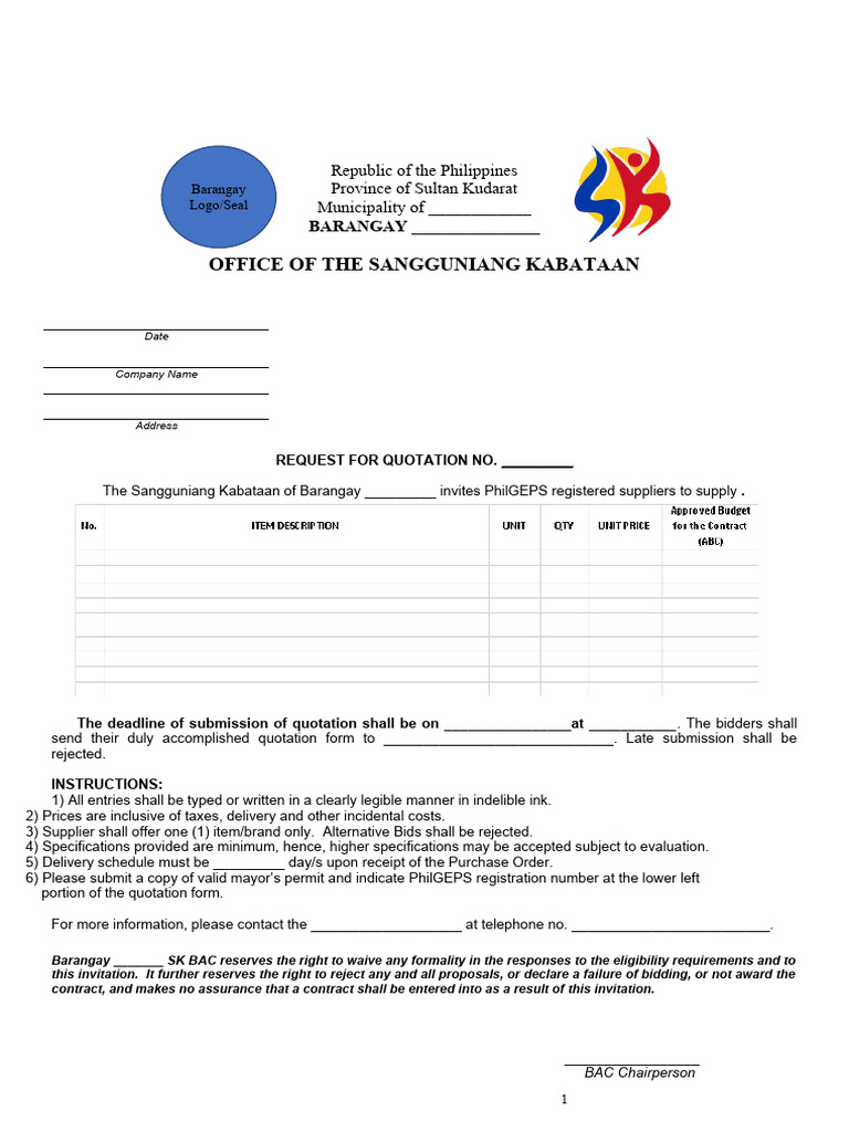 SK Purchase Request and Quotation Form | PDF | Business