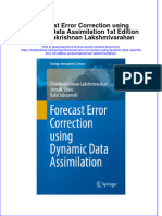 Download textbook Forecast Error Correction Using Dynamic Data Assimilation 1St Edition Sivaramakrishnan Lakshmivarahan ebook all chapter pdf 