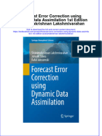 Textbook Forecast Error Correction Using Dynamic Data Assimilation 1St Edition Sivaramakrishnan Lakshmivarahan Ebook All Chapter PDF