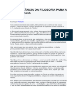 A IMPORTÂNCIA DA FILOSOFIA PARA A DEMOCRACIA