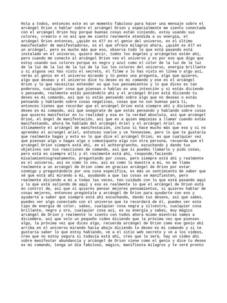 Your wish is my command archangel orion pdf universo