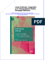 PDF Food Across Cultures Linguistic Insights in Transcultural Tastes Giuseppe Balirano Ebook Full Chapter