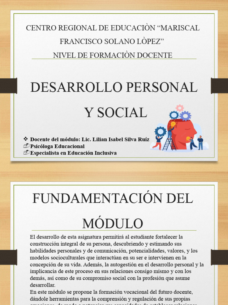 Desarrollo Personal y Social | PDF | Maestros | Desarrollo personal