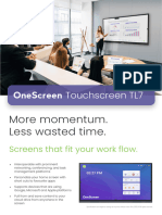 OneScreen Touchscreen For Business TL7 65 Spec Sheet