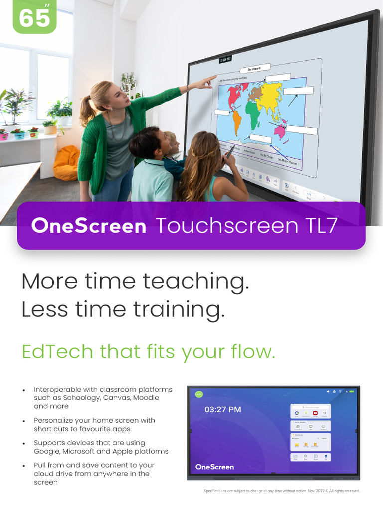 OneScreen TL7 Interactive Display Specs | PDF | Cloud Computing ...