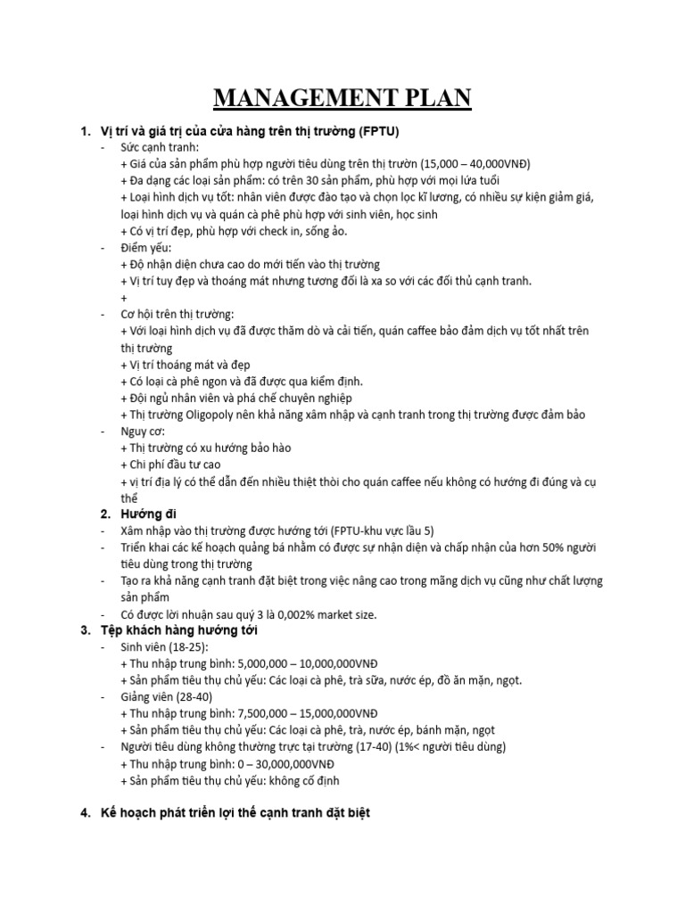 Management Plan | PDF