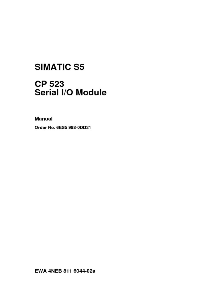 CP 523 Serial IO Module Manual | PDF | Computer Terminal | Programmable ...