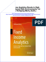 Textbook Fixed Income Analytics Bonds in High and Low Interest Rate Environments 1St Edition Wolfgang Marty Auth Ebook All Chapter PDF