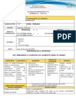 Actividad Clasificacion de Los Alimentos