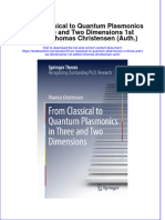 Textbook From Classical To Quantum Plasmonics in Three and Two Dimensions 1St Edition Thomas Christensen Auth Ebook All Chapter PDF