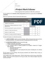 Group Project Mark Scheme