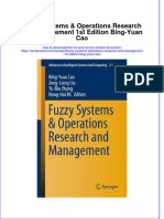 Textbook Fuzzy Systems Operations Research and Management 1St Edition Bing Yuan Cao Ebook All Chapter PDF
