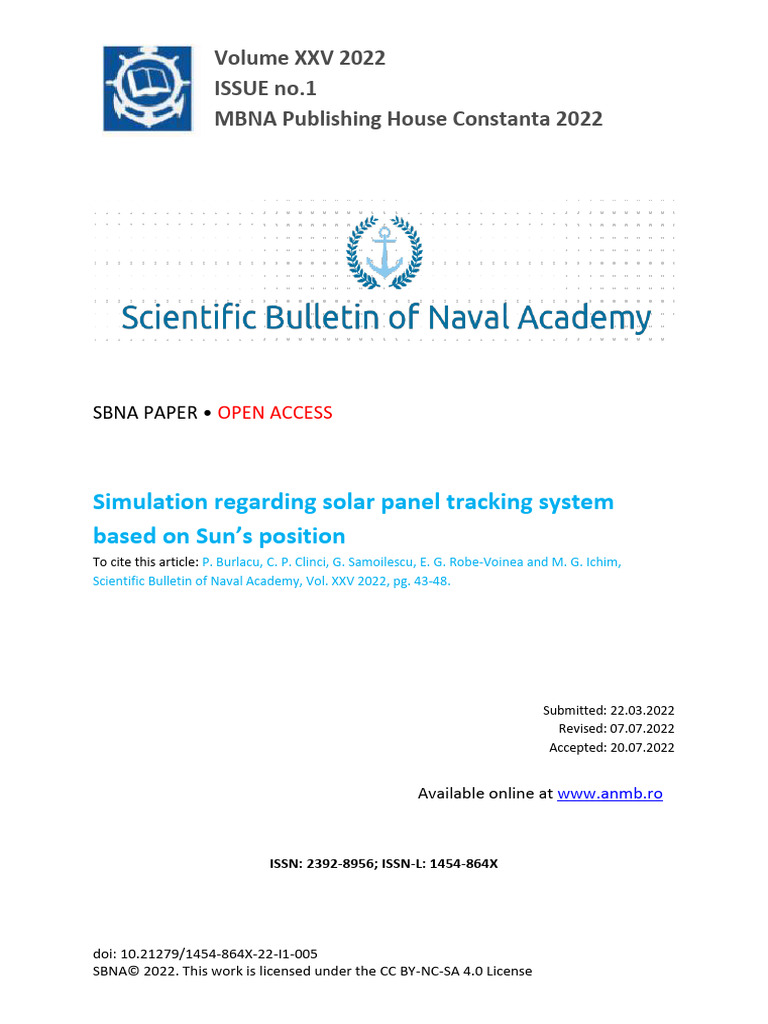 Simulation Regarding Solar Panel Tracking System B | PDF | Sun