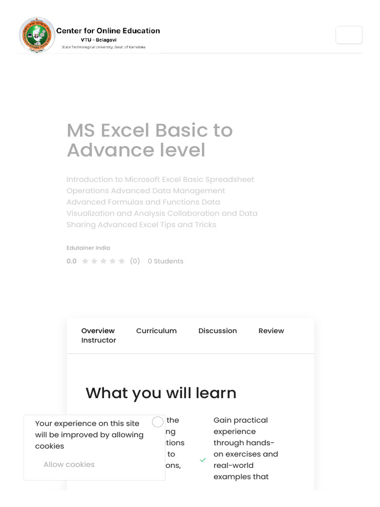 Excel Mastery: From Basics to Advanced | PDF | Microsoft Excel ...