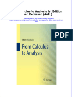 Download pdf From Calculus To Analysis 1St Edition Steen Pedersen Auth ebook full chapter 