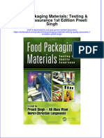 Download textbook Food Packaging Materials Testing Quality Assurance 1St Edition Preeti Singh ebook all chapter pdf 