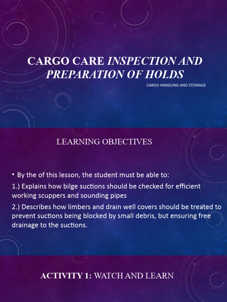 Cargo Hold Bilge Inspection Guide | PDF | Pump | Valve