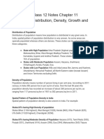 Geography Class 12 Notes Chapter 11 Population_ Distribution, Density, Growth and Composition