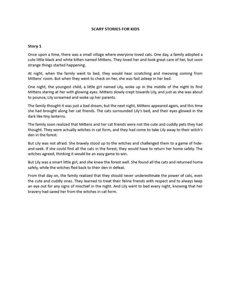 Scary Short Stories For Kids | PDF | Cats | Dolls