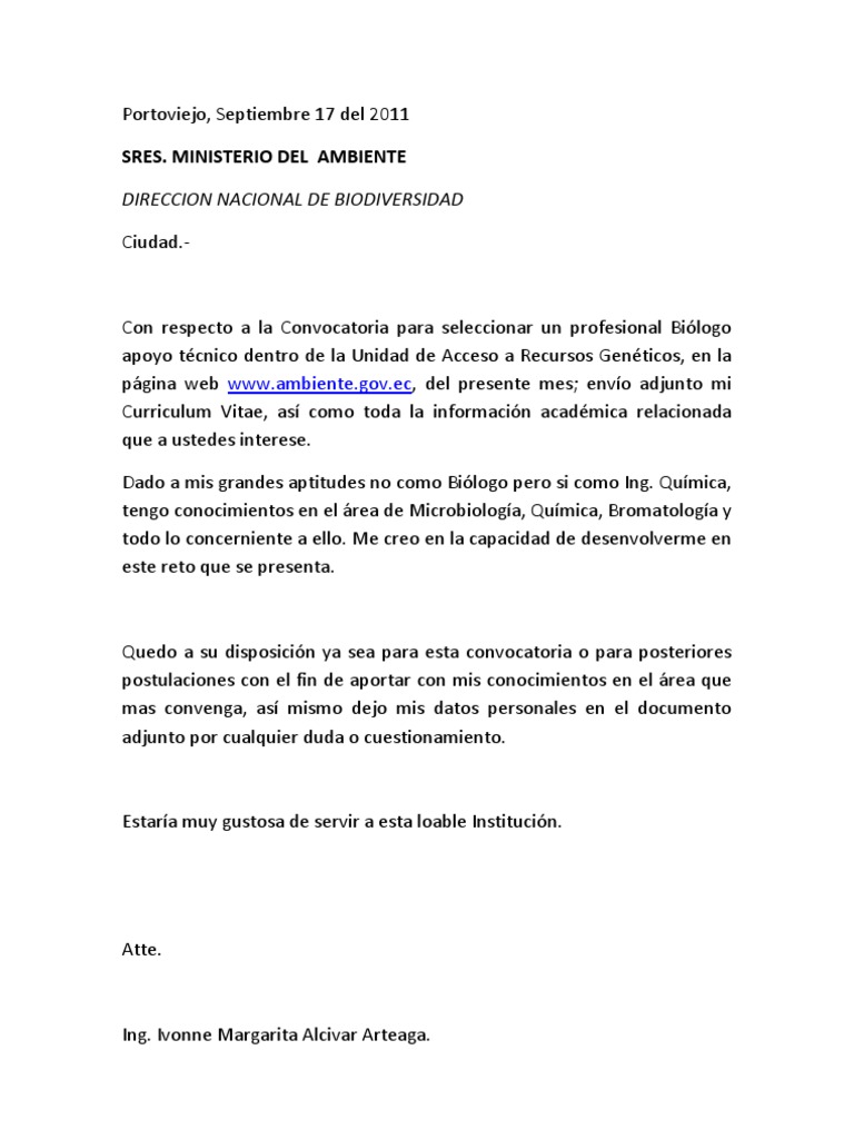 carta de intencion