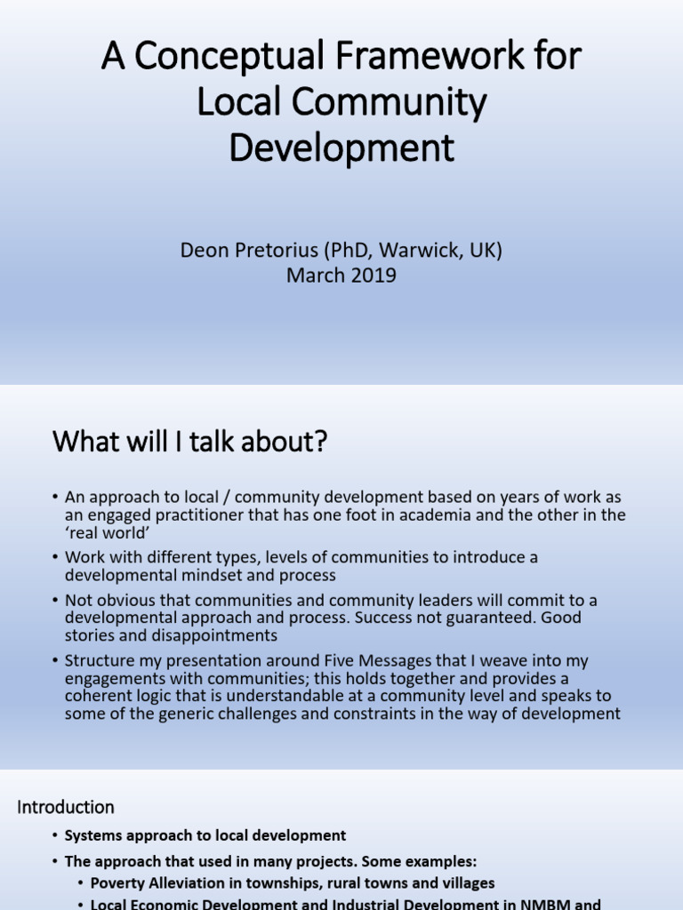 Framework for Local Community Development | PDF | Sustainability ...