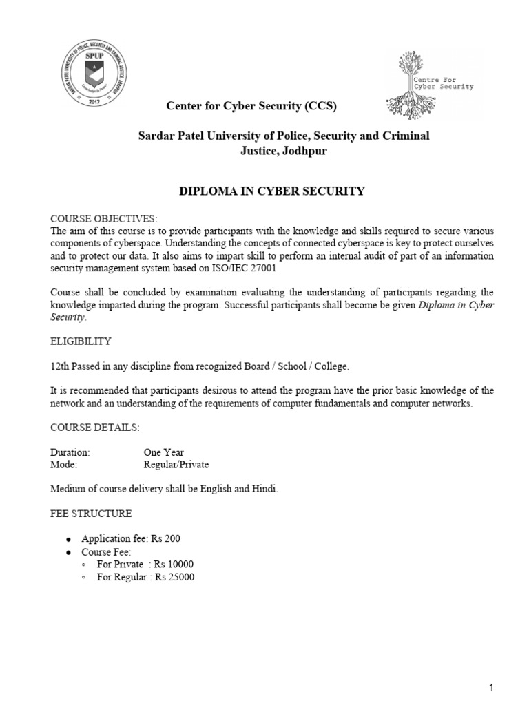 Diploma in Cyber Security Course Details | PDF | Computer Security ...
