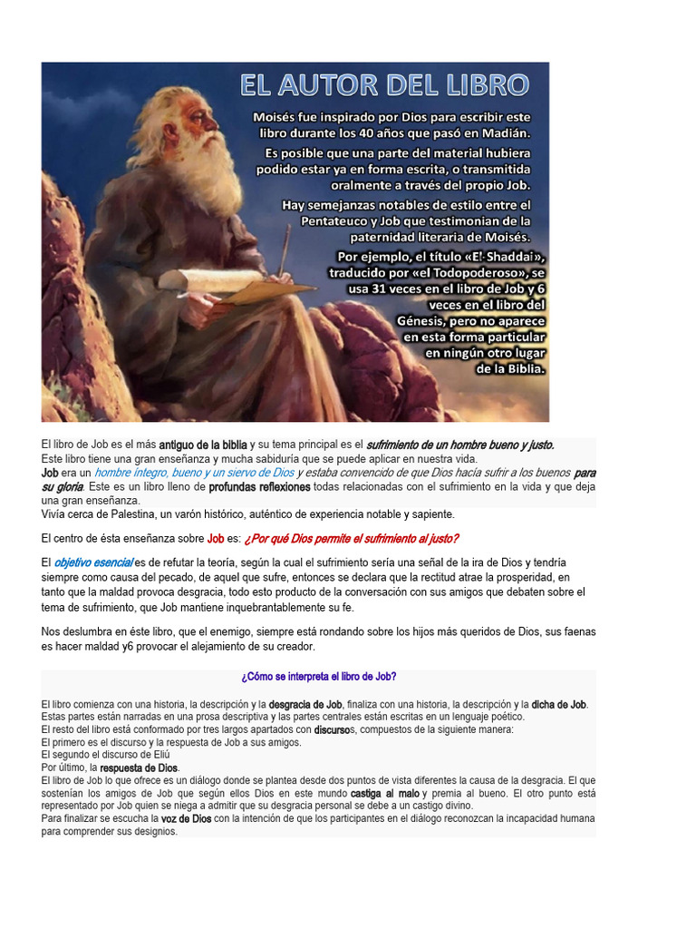 El sufrimiento y fe en el libro de Job | PDF | Libro de trabajo ...