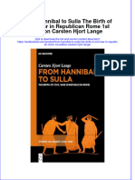 Full Chapter From Hannibal To Sulla The Birth of Civil War in Republican Rome 1St Edition Carsten Hjort Lange PDF