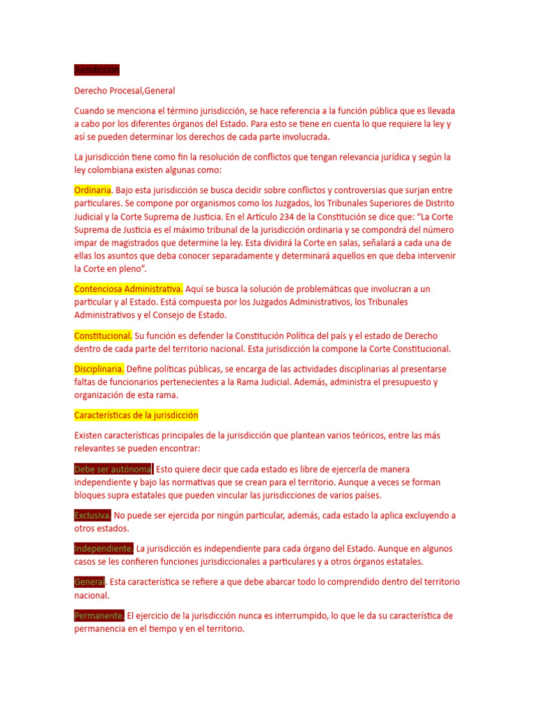 Jurisdicción y Competencia en Colombia | PDF | Jurisdicción | Judicaturas