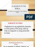 Mga Barayti NG Wika