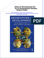 Textbook Geographies of Development An Introduction To Development Studies Robert Potter Ebook All Chapter PDF