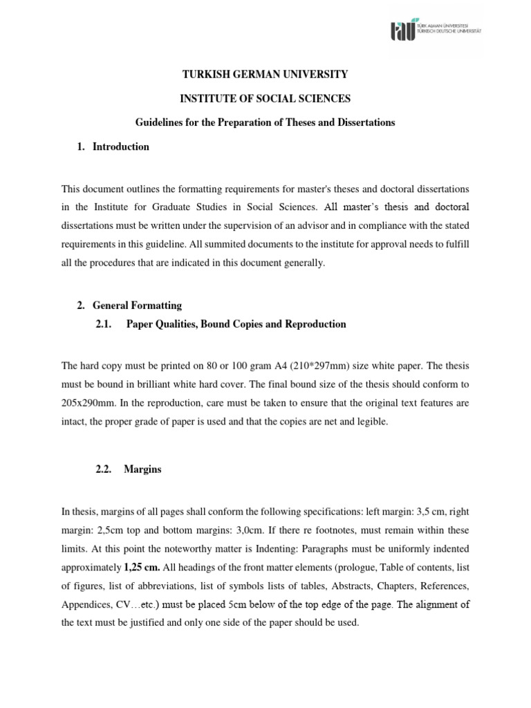 Turkish-German University Guide For Thesis | PDF | Citation | Note ...