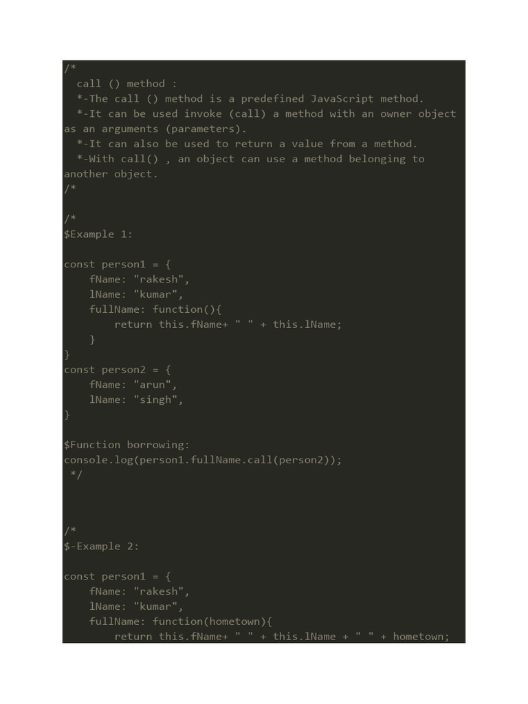 Call | PDF | Object Oriented Programming | Computer Programming
