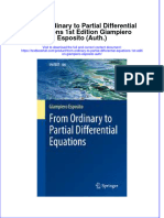 Textbook From Ordinary To Partial Differential Equations 1St Edition Giampiero Esposito Auth Ebook All Chapter PDF