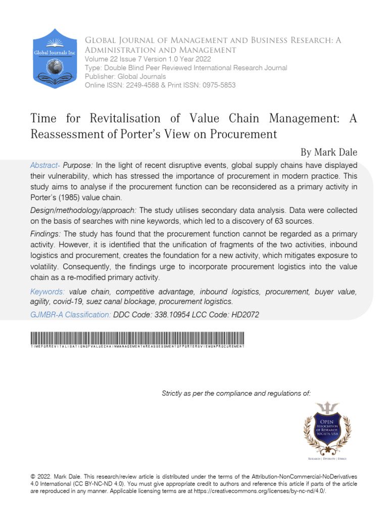Revitalizing Value Chain: Procurement Insights | PDF | Supply Chain ...