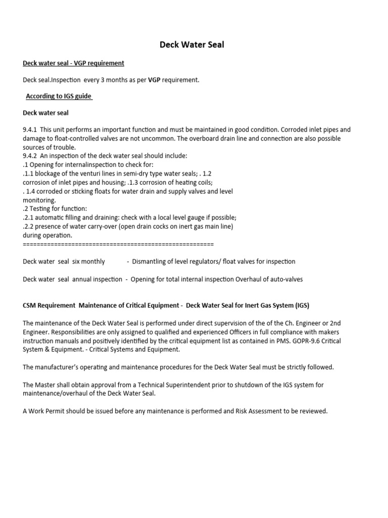 Deck Seal Inspection | PDF