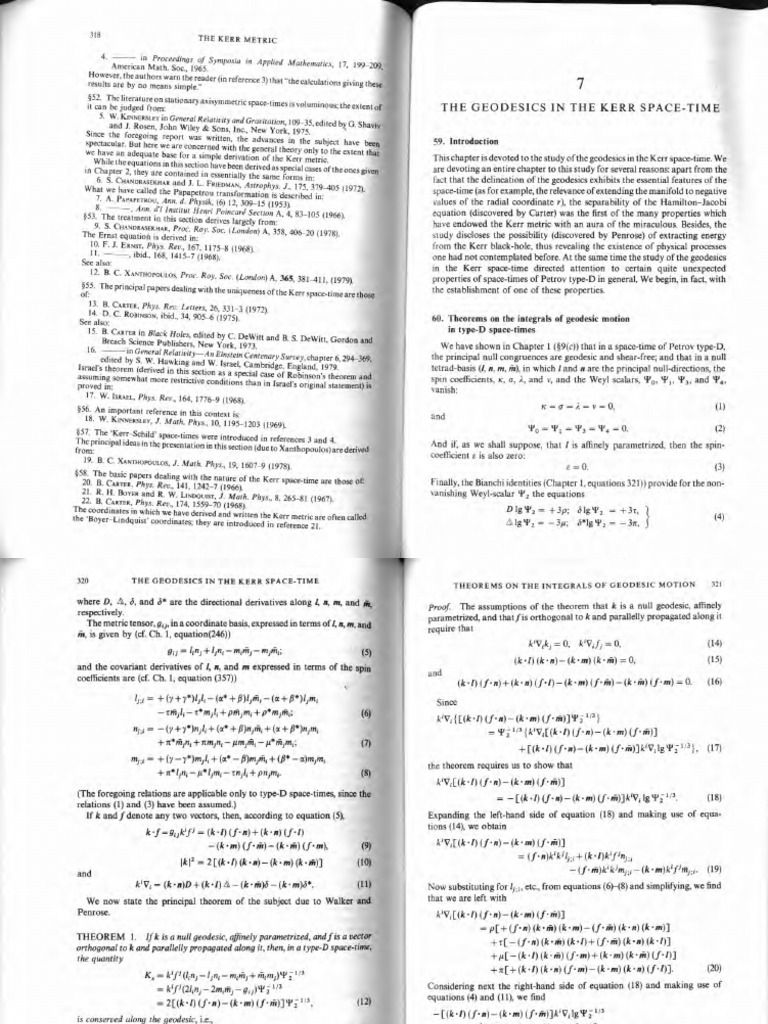 7 Geodesics in Kerr Space Time | PDF