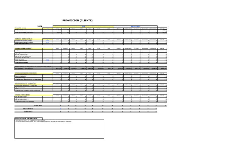 Formato de Flujo de Caja Proyectado | PDF | Bancos | Economias