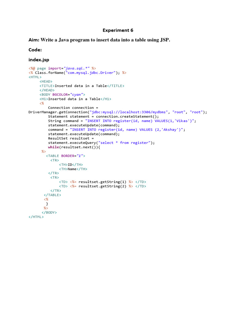 Exp 6 BVP Java | PDF