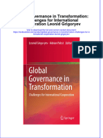 Download pdf Global Governance In Transformation Challenges For International Cooperation Leonid Grigoryev ebook full chapter 