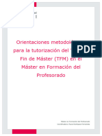 Orientaciones metodolÃ³gicas para la tutorizaciÃ³n del TFM en el MFP