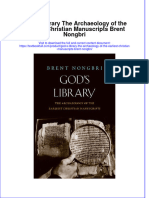 Textbook God S Library The Archaeology of The Earliest Christian Manuscripts Brent Nongbri Ebook All Chapter PDF