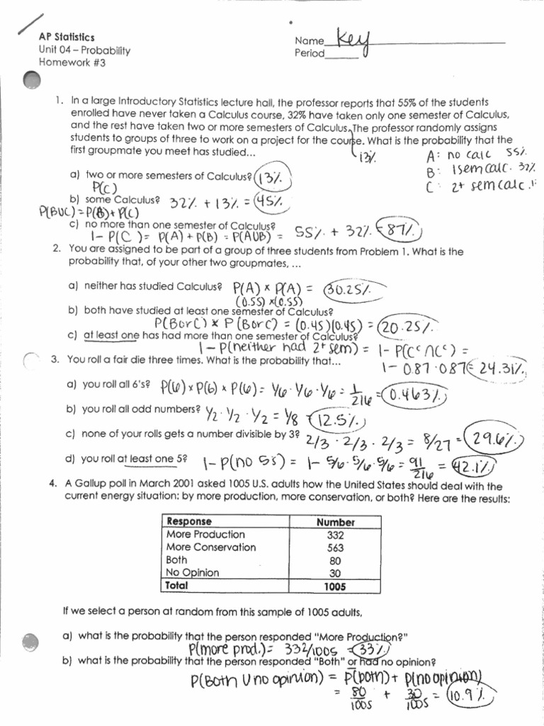 Unit 04 HW 03 Key | PDF