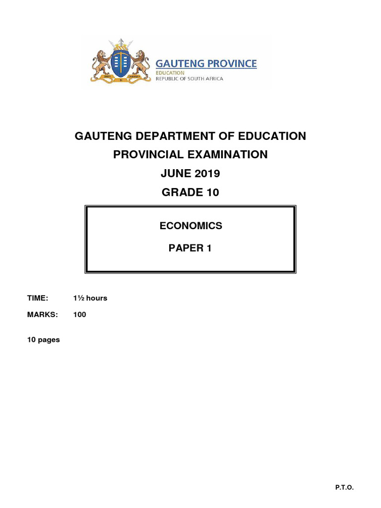 ECONOMICS QUESTION PAPER GRADE 10 TERM 4 visual data 7