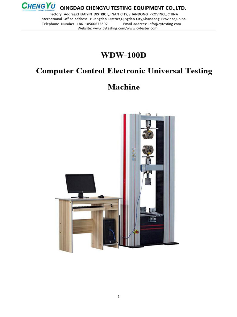 Universal Testing Machine Guide | PDF | Power Supply | Screw