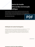 A Importancia Da Gestao Participativa Na Boa Governacao em Mocambique