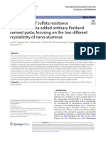 Examination of Sulfate Resistance of Nano-Alumina