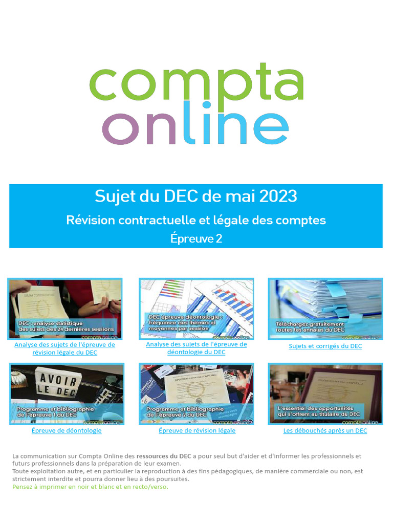 Sujet Dec Mai 2023 Epreuve 2 VF | PDF
